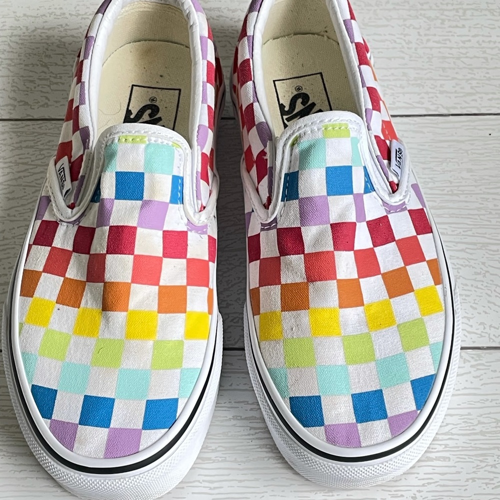 Rainbow Checkered Vans